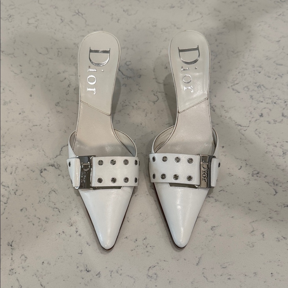US 7 Dior John Galliano mule kitten heels